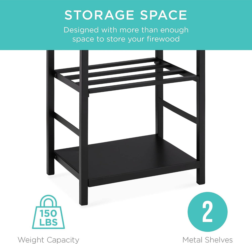 Best Choice Products 5-Piece Indoor Outdoor Wrought Iron Firewood Log Storage...