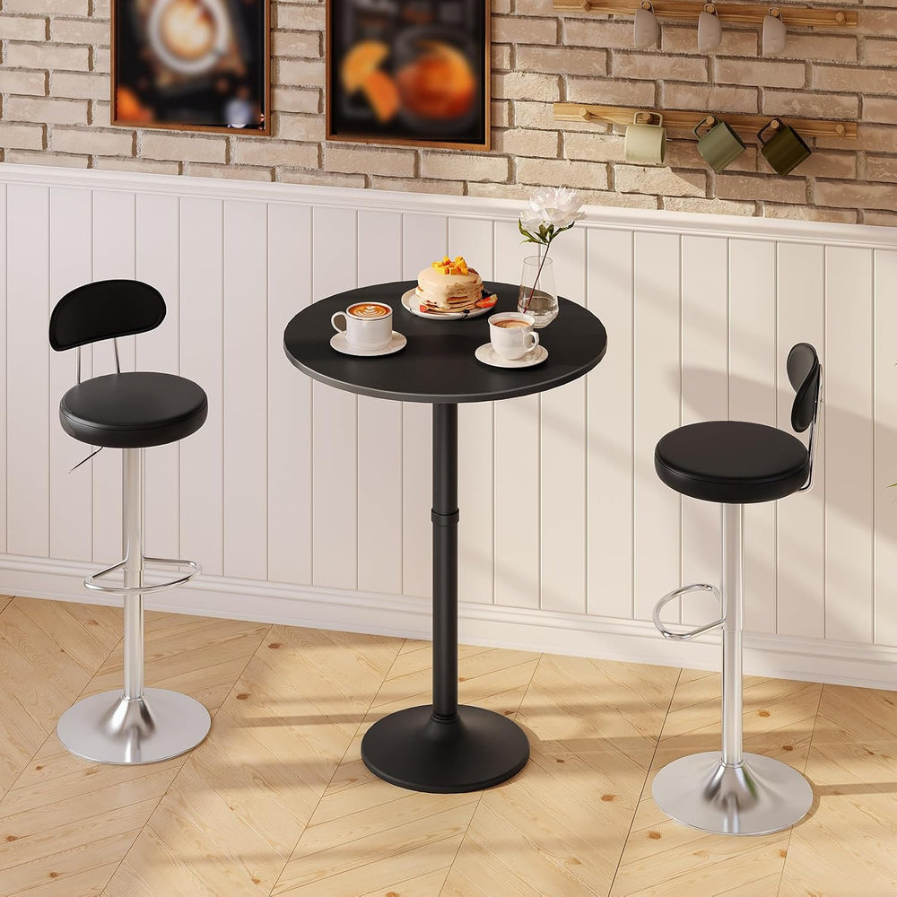 HOOBRO Round Bar Table, 35" Tall Pub Table, with Non-Slip Base for Narro...
