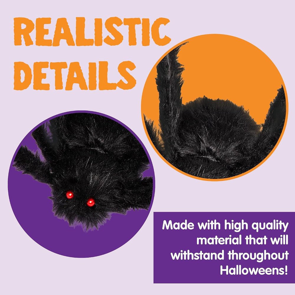 JOYIN 2 Pack 5 Ft Halloween Outdoor Decorations Hairy Black Spider, Scary Gia...