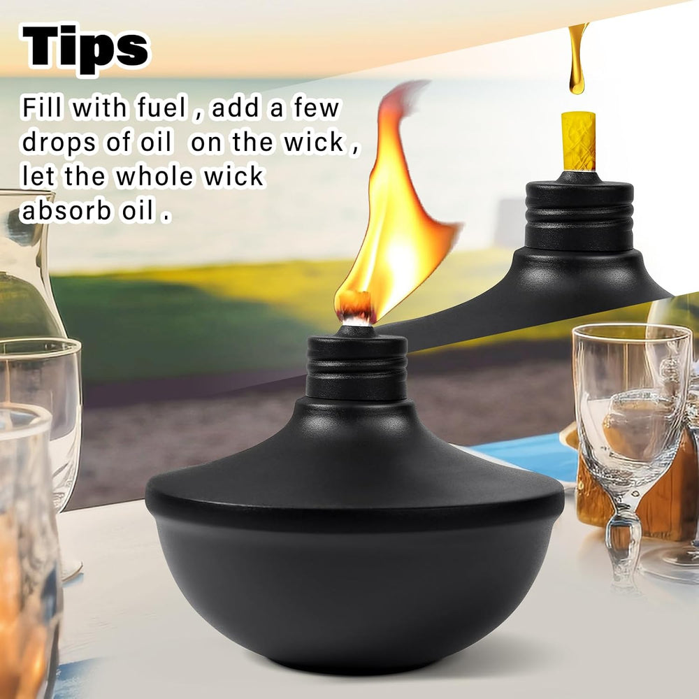 6-Pack Upgraded Tabletop Torches, 24 oz Citronella Torch Lights, Refillable T...