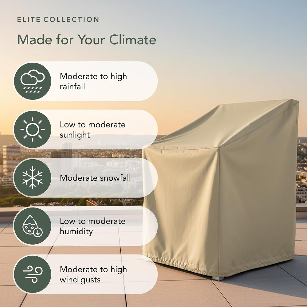 Covermates Elite Chair Cover – 300D Polyester, 36W x 35D x 32H, Khaki