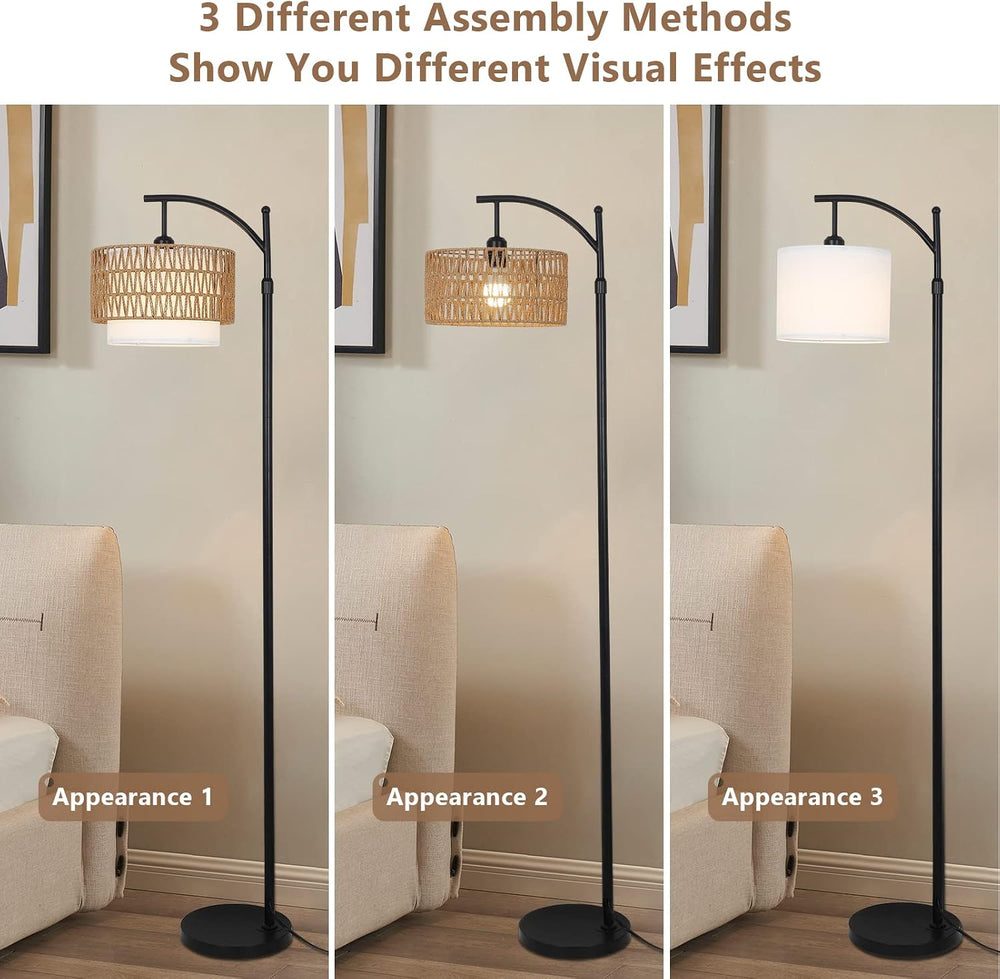 Arc Floor Lamp for Living Room with 3 Color Temperatures, Farmhouse Floor Lam...