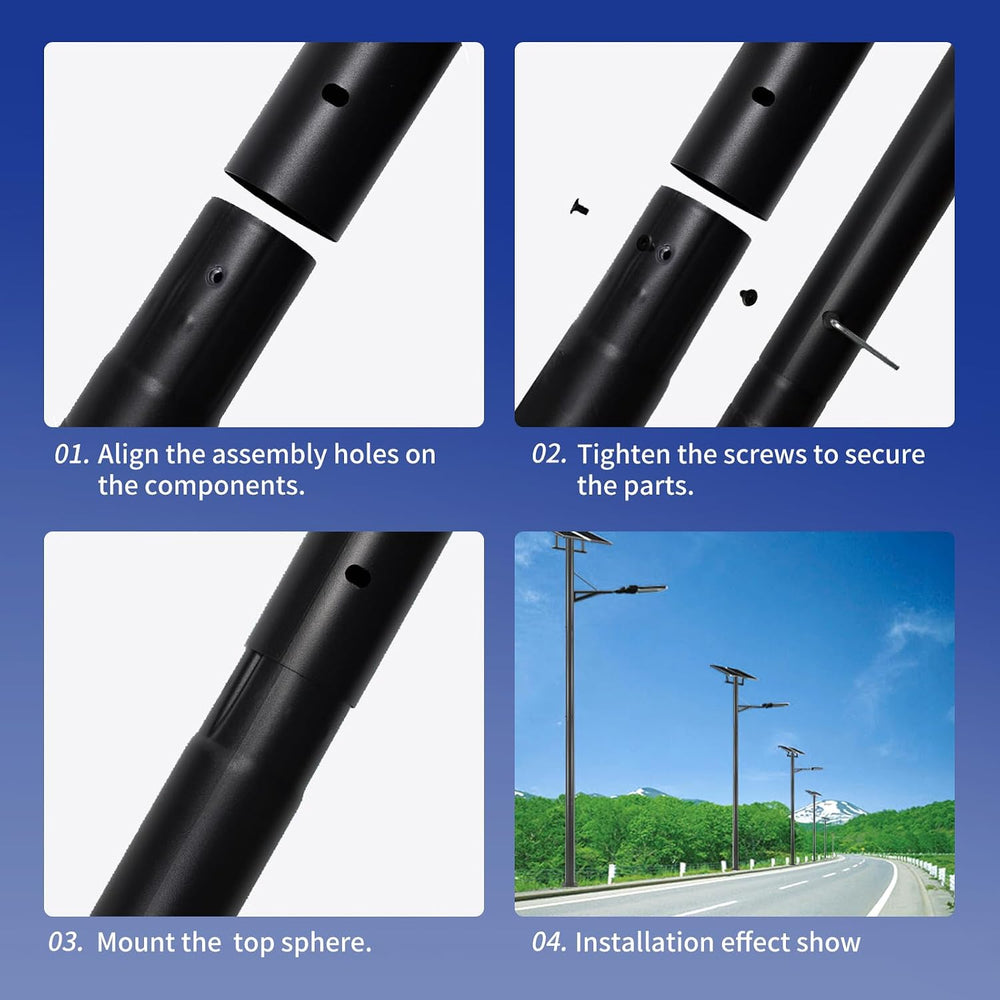 Street Light Pole 13Ft, Street Light Poles for Outdoor Lighting,Solar Pole Ac...
