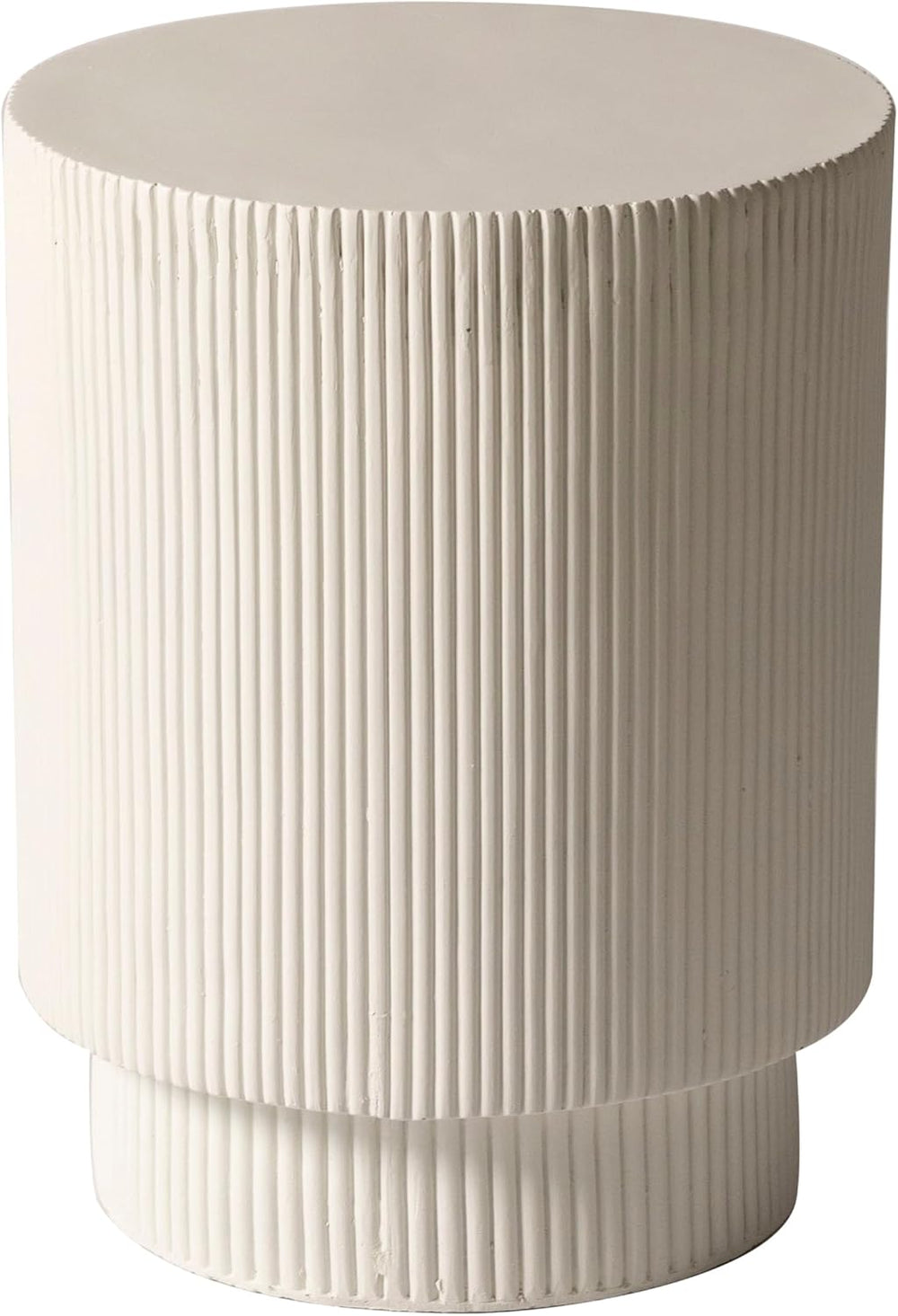 LeisureMod Modern Side Table Round Fiberstone Top Accent End Table for Home, ...