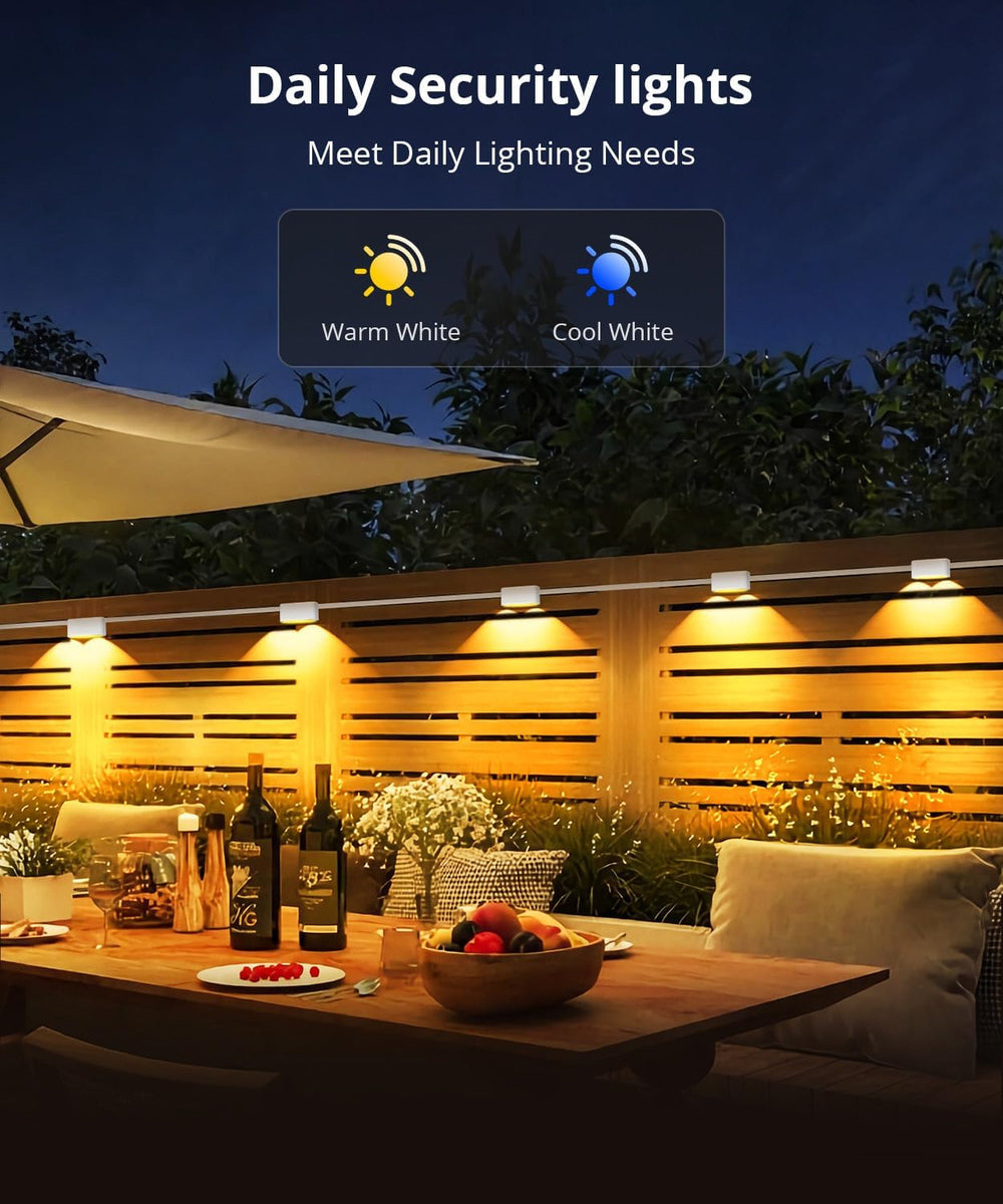 Outdoor Deck Lights 24 Packs, Smart RGBCW Fence Light, 100+ Scene Modes, Dual...