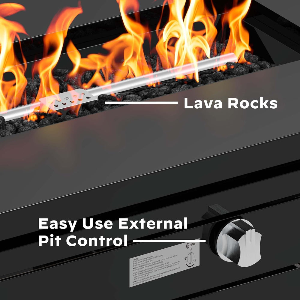Ciays 42 Inch Gas Fire Pit Table, 60,000 BTU Propane Pits for Outside with St...