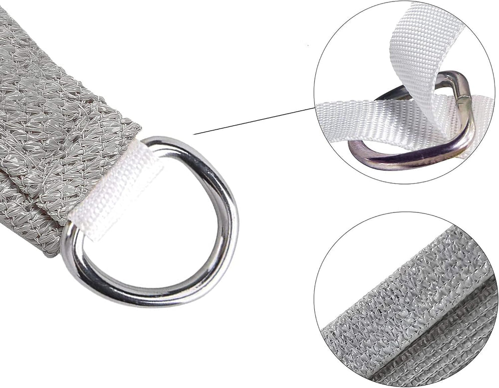18' x 18' x 20' Gray Triangle Sun Shade Sail SSPRT24 Canopy Durab...