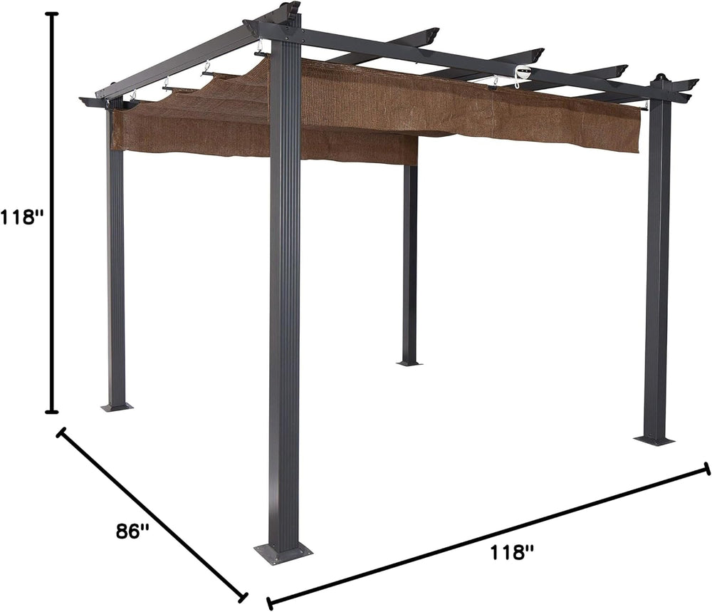Coolaroo Aurora Pergola, Backyard or Patio Shade Pergola, Light Filtering 90%...