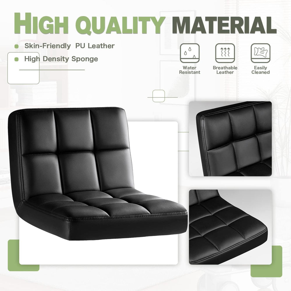 Furmax Bar Stools Modern Pu Leather Swivel Adjustable Hydraulic Bar Stool Squ...