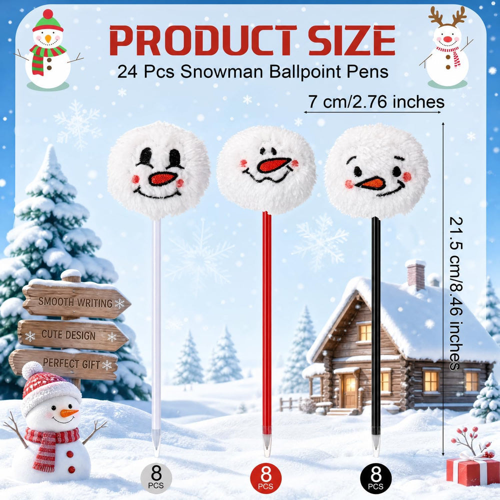 Maitys 24 Pcs Halloween Pens for Adults Horror Snowman Pens Stationery