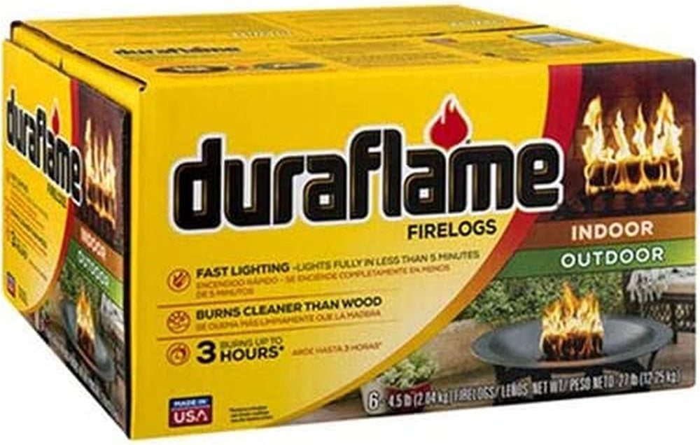 Duraflame Indoor/Outdoor Quick Light Fire Log, 3 Hour Burn, 4.5 lb, 12-Pack