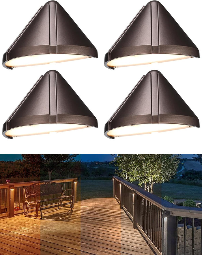 LEONLITE 4-Pack 5CCT Low Voltage LED Deck Light Triangle Oil Rubbed Bronze