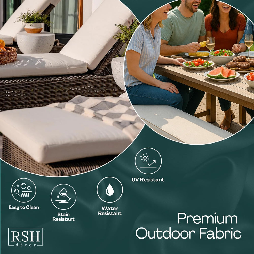RSH DCOR Tufted Wicker Loveseat Settee Bench Cushion & Pillow Set of 2 | ...
