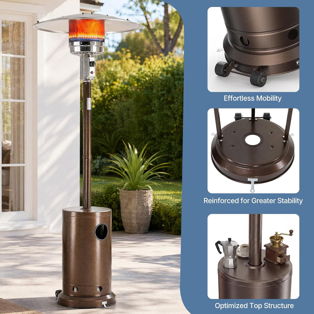 Sweetcrispy 48,000 BTU Patio Heaters for Outdoor Use with Wheels