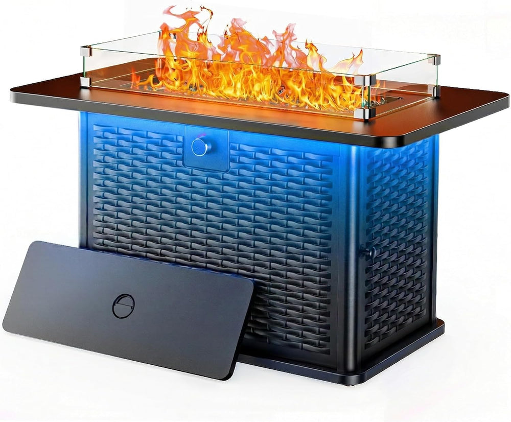 Ciays 43" Rectangular Propane Fire Pit with RGB Lighting Strip – 60,000 ...