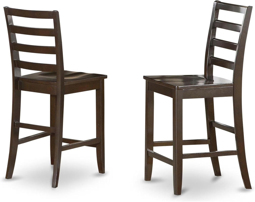 East West Furniture FAIR9-CAP-W 9 Piece Counter Height Pub Set Includes a Squ...