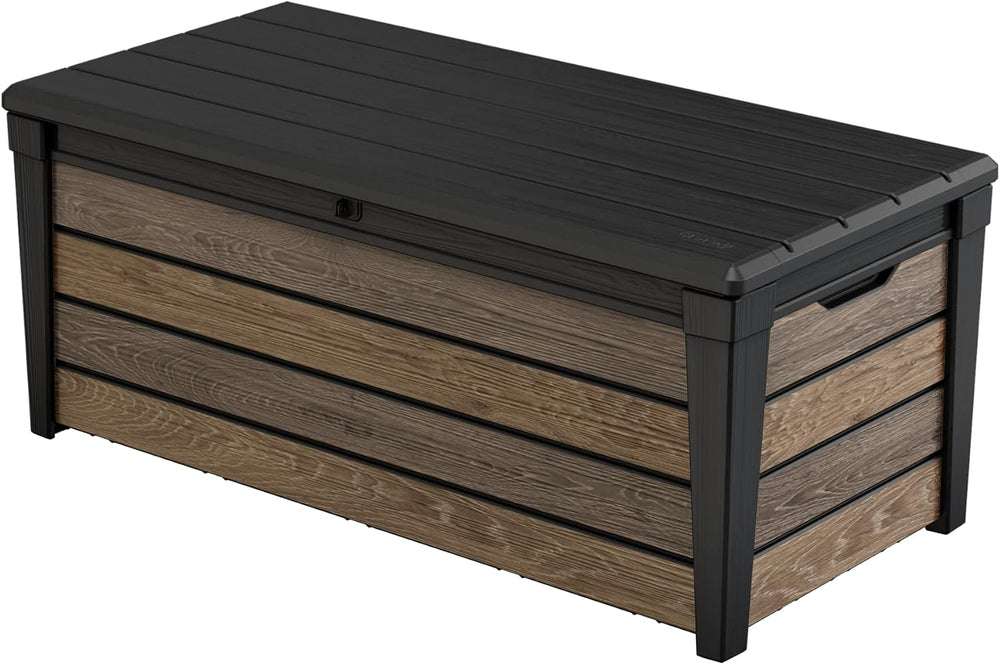 Keter Signature Collection 120 Gallon Resin Deck Box Organization and Storage...