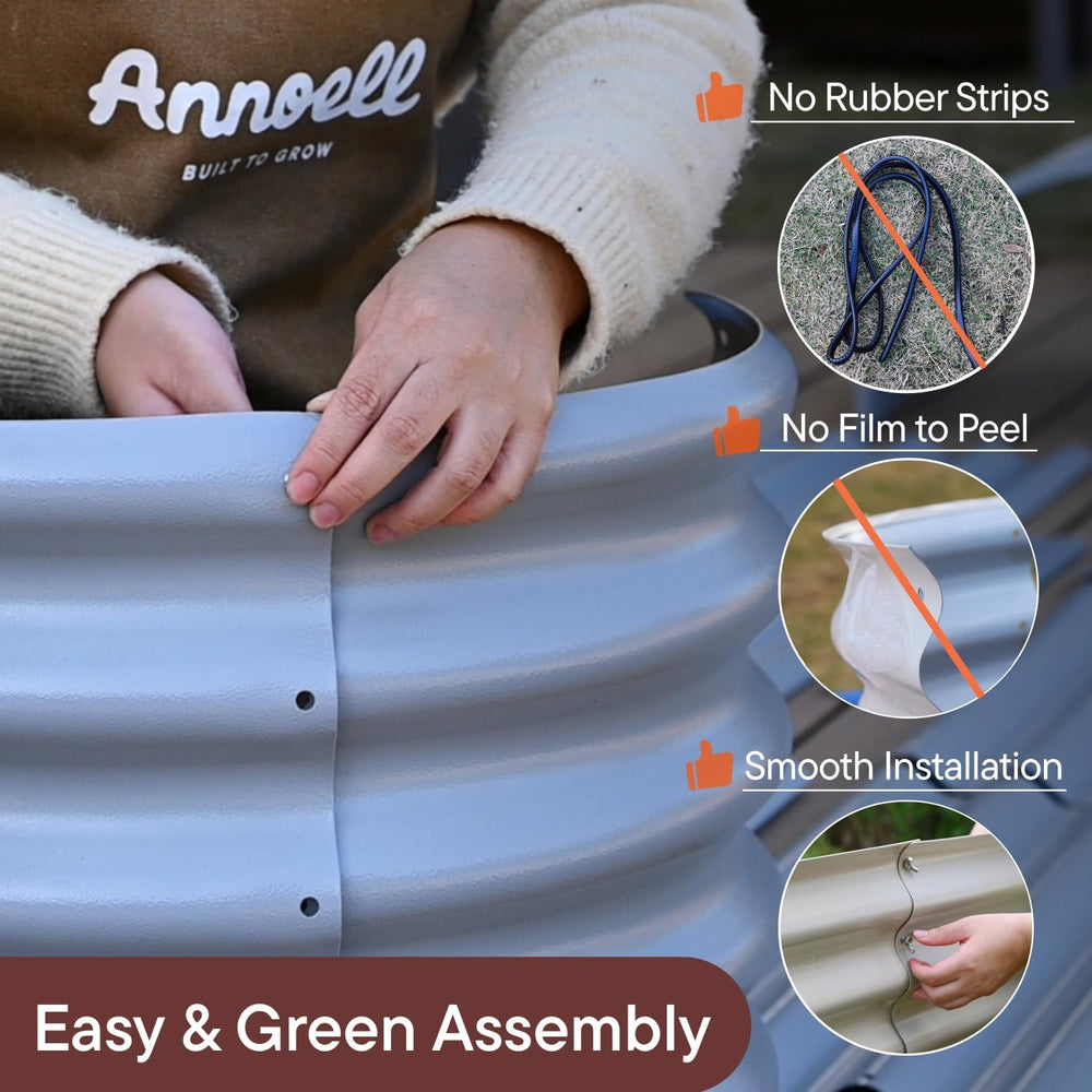 6x4x1 ft Galvanized Raised Garden Bed - 12" Tall Tall Metal Planter Boxe...
