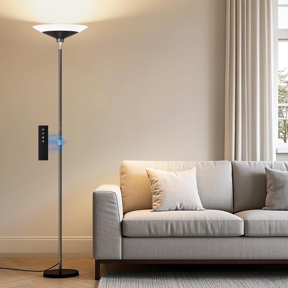 SIBRILLE Torchiere Floor Lamp - 72" Tall LED Standing Lamp with Remote/B...