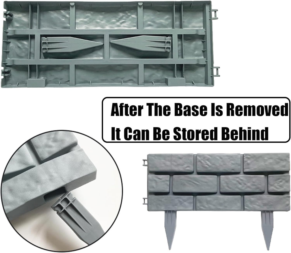 Brick Effect Garden Fence,Flower Bed Border Detachable Splicing Garden Fence,...