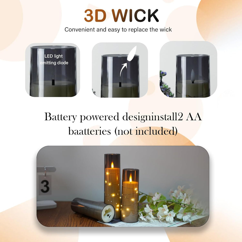 kakoya Flameless LED Candles with Timer 9 Pc Flickering Flameless Candles for...