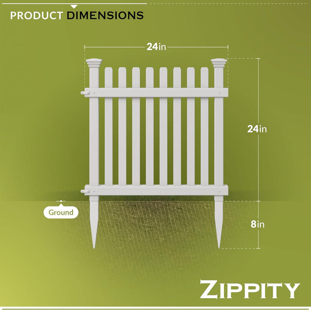 Zippity Roger Rabbit Garden Fence, White Vinyl DIY No Dig Kit
