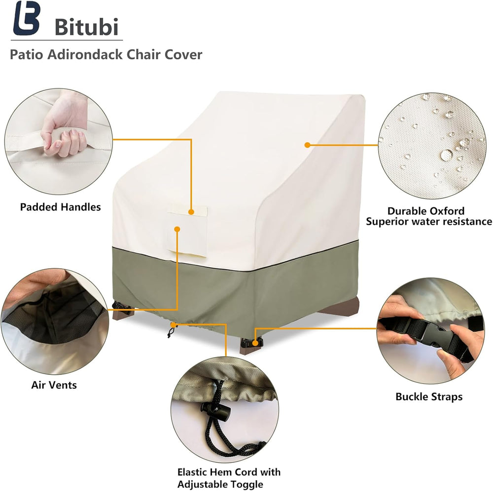 Bitubi Waterproof 4 Pack Patio Adirondack Chair Cover for Outdoor Chair Size ...