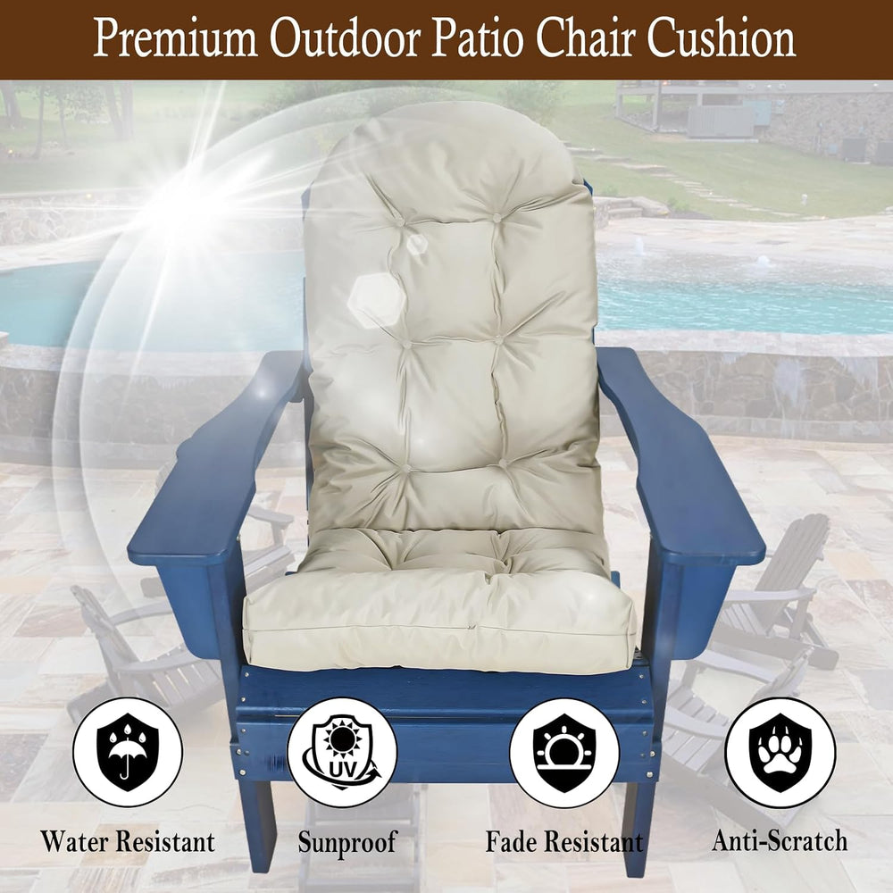 Outdoor Adirondack Chair Cushions Set of 2, Waterproof Patio Rocking Chair Cu...