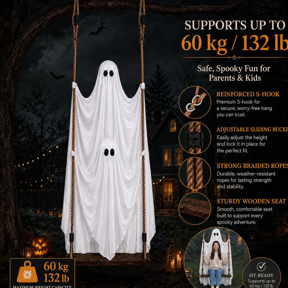 Halloween Hanging Ghost Decorations Outdoor,5 FT Large Swinging Ghost Set