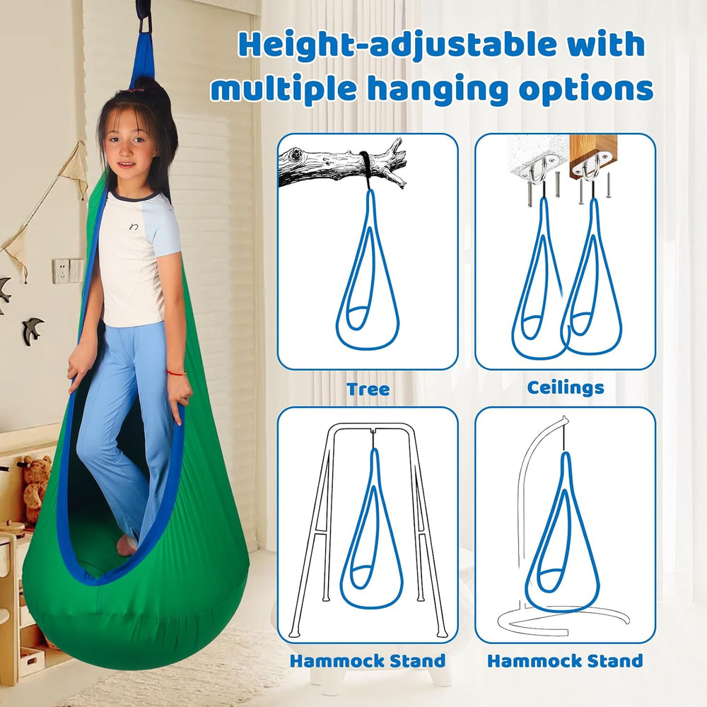 Sensory Pod Swing Hanging Seat Hammock Chair (Green)