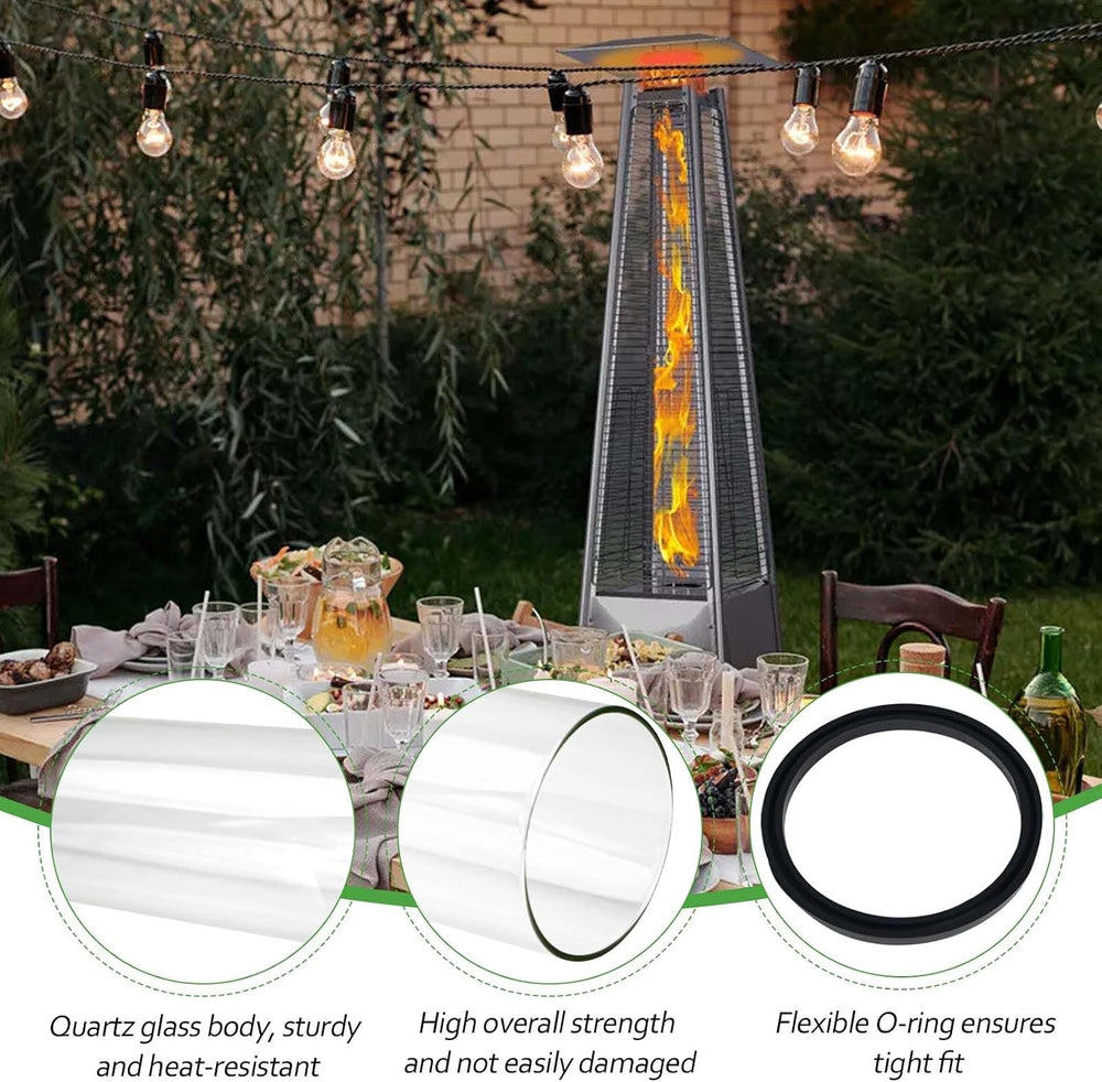 Patio Heater Glass Tube Replacement,49.5" Tall 4" Diameter with Sil...