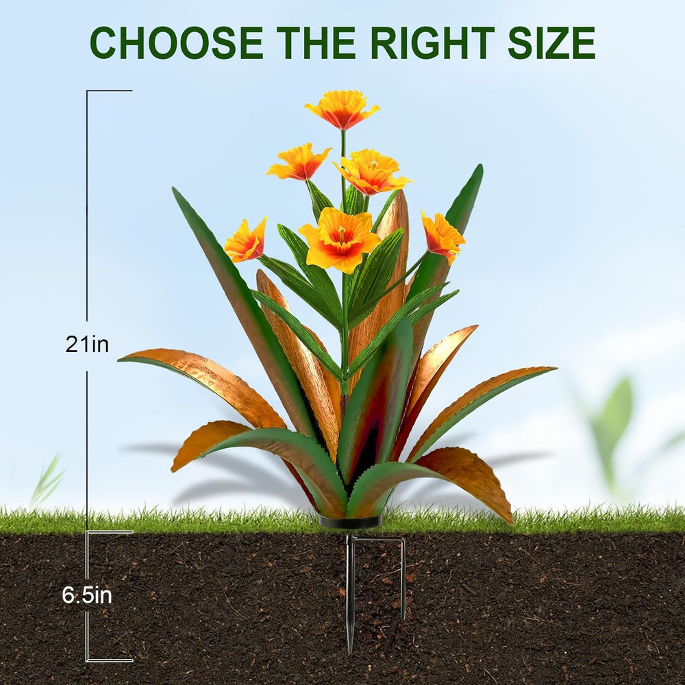 TOMBABY Huge Metal Agave Plants Outdoor Decoration Outdoor Garden Decorated w...