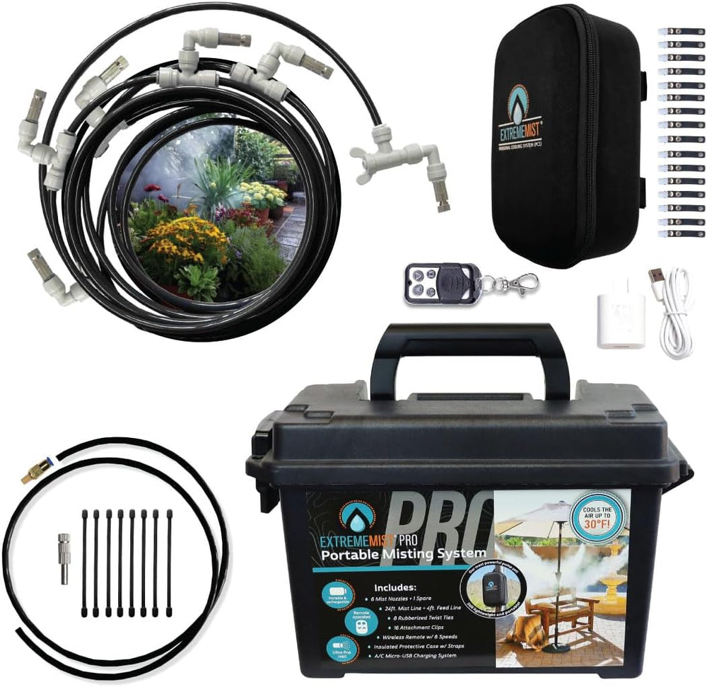 EXTREMEMIST Portable Mist System Pro 24ft Wireless Outdoor Cooling Kit