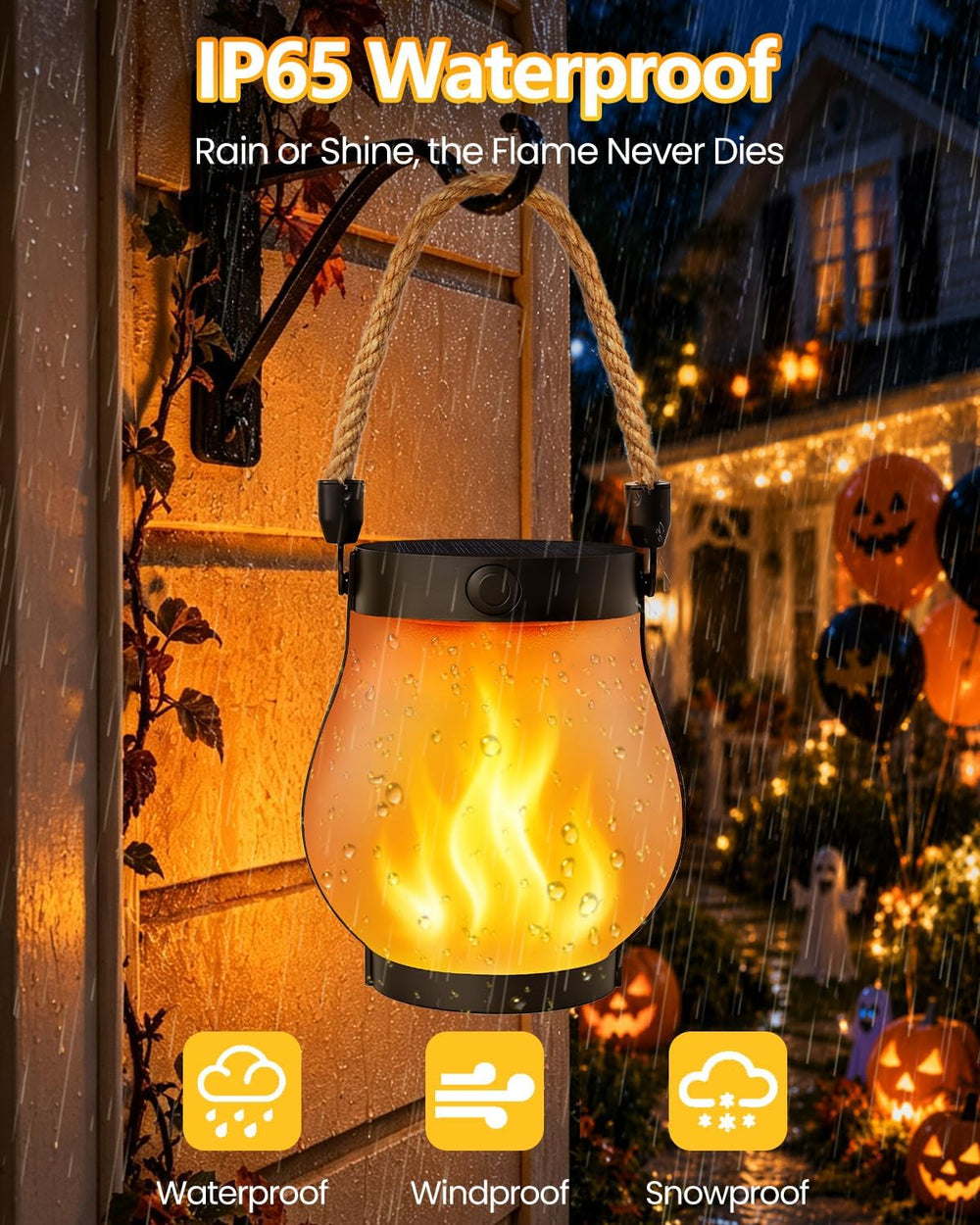 6 Pack Solar Lanterns Outdoor Waterproof, Flickering Flame Solar Lights