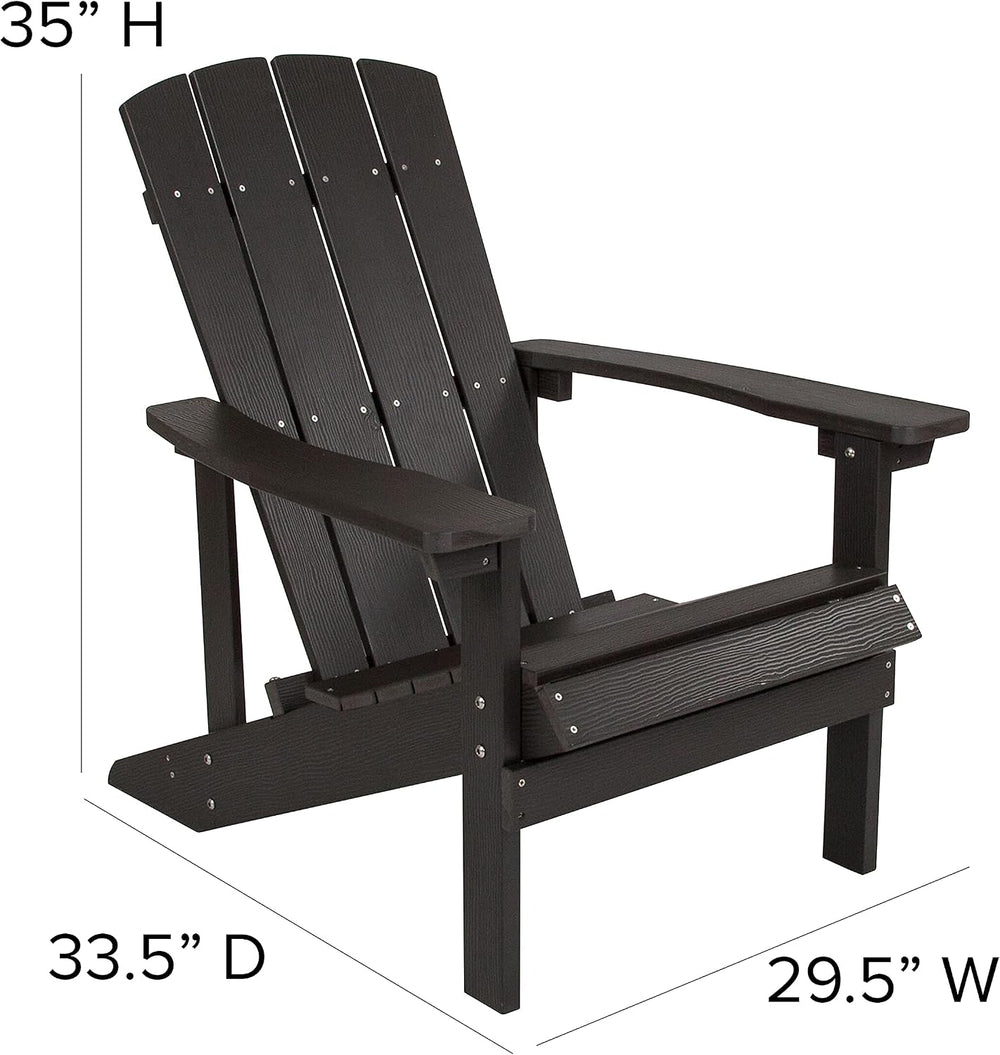 Flash Furniture Charlestown Indoor/Outdoor Faux Wood Adirondack Chairs, Weath...