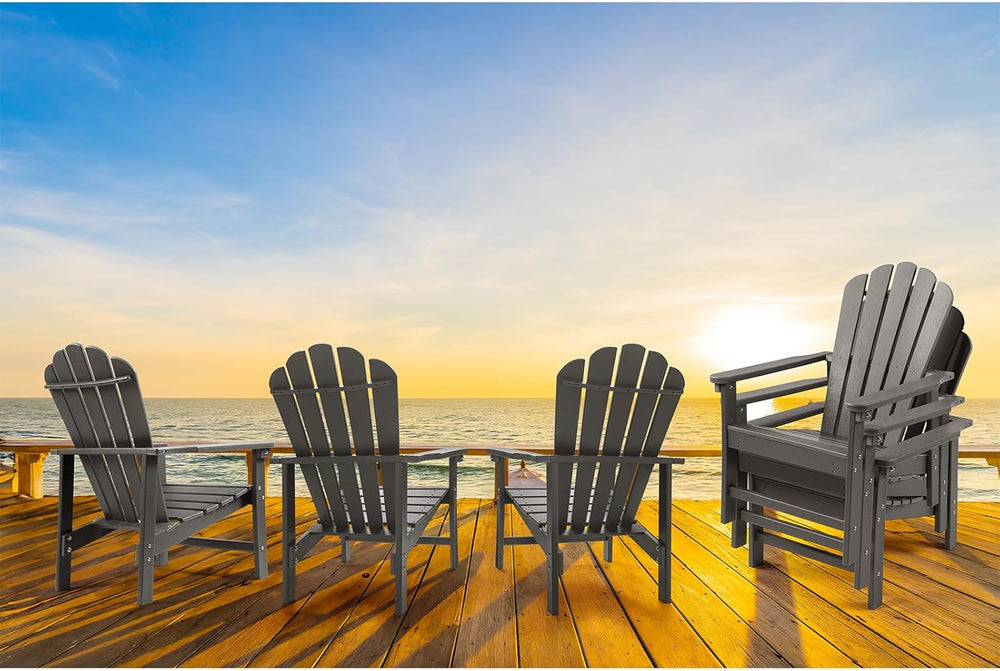 Oversized Stackable Adirondack Chair, HDPE All-Weather Fire Pit Chair