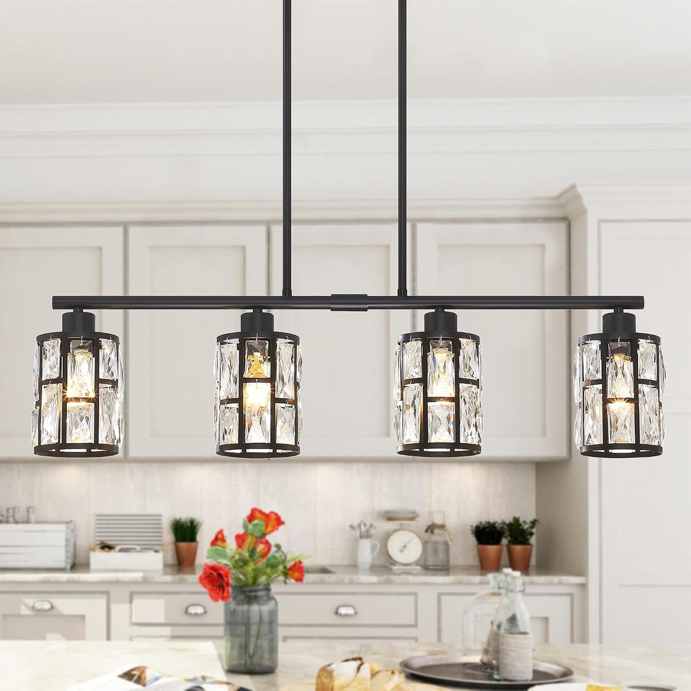 MEXO Crystal Pendant Light Fixture for Kitchen Island Dining Room, Farmhouse ...