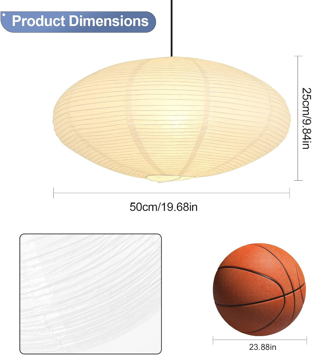 2 Pack White Oval Paper Lantern Lampshades, 20 x 10 Inch Hanging Paper Lanter...