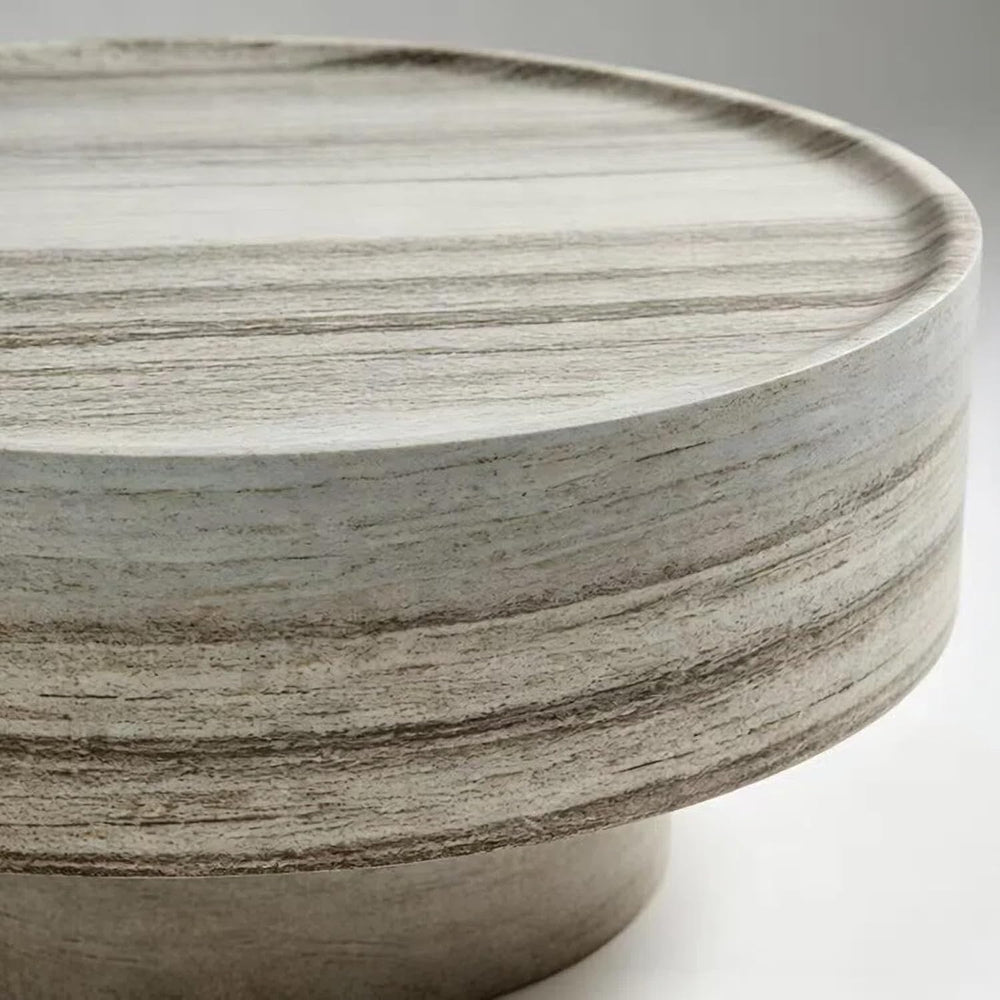 31.5" Round Faux Marble Coffee Table for Living Room (31.5"x12.8&qu...