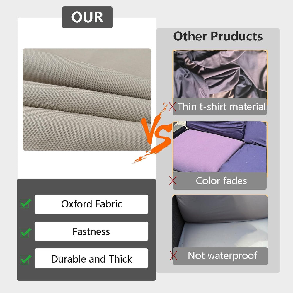 FLYMEI Patio Cushion Covers 48x24x5, Beige, 1Packs