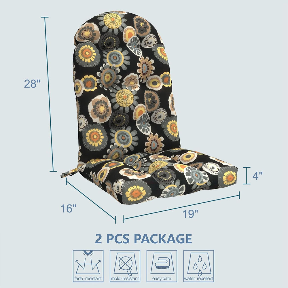 LVTXIII 2 Pack Outdoor Adirondack Chair Cushions, 44x19x4 Inch Water Repellen...