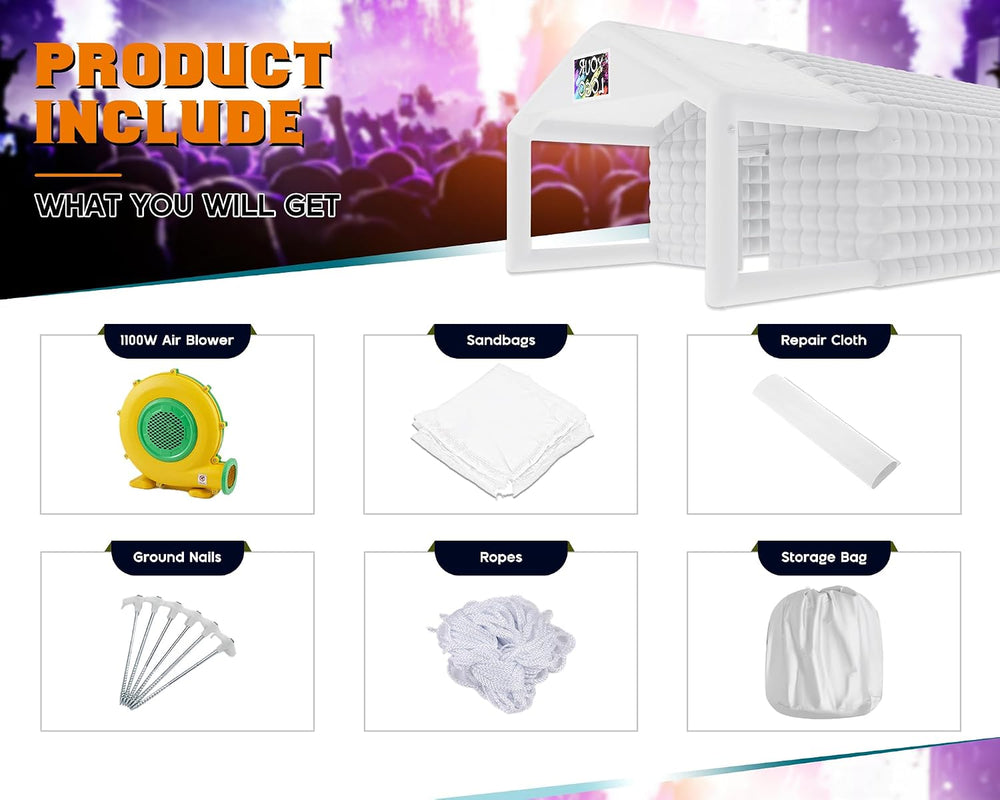 Albott 39x20x14 FT Large Inflatable Nightclub Tent for Adults with Pavilion R...