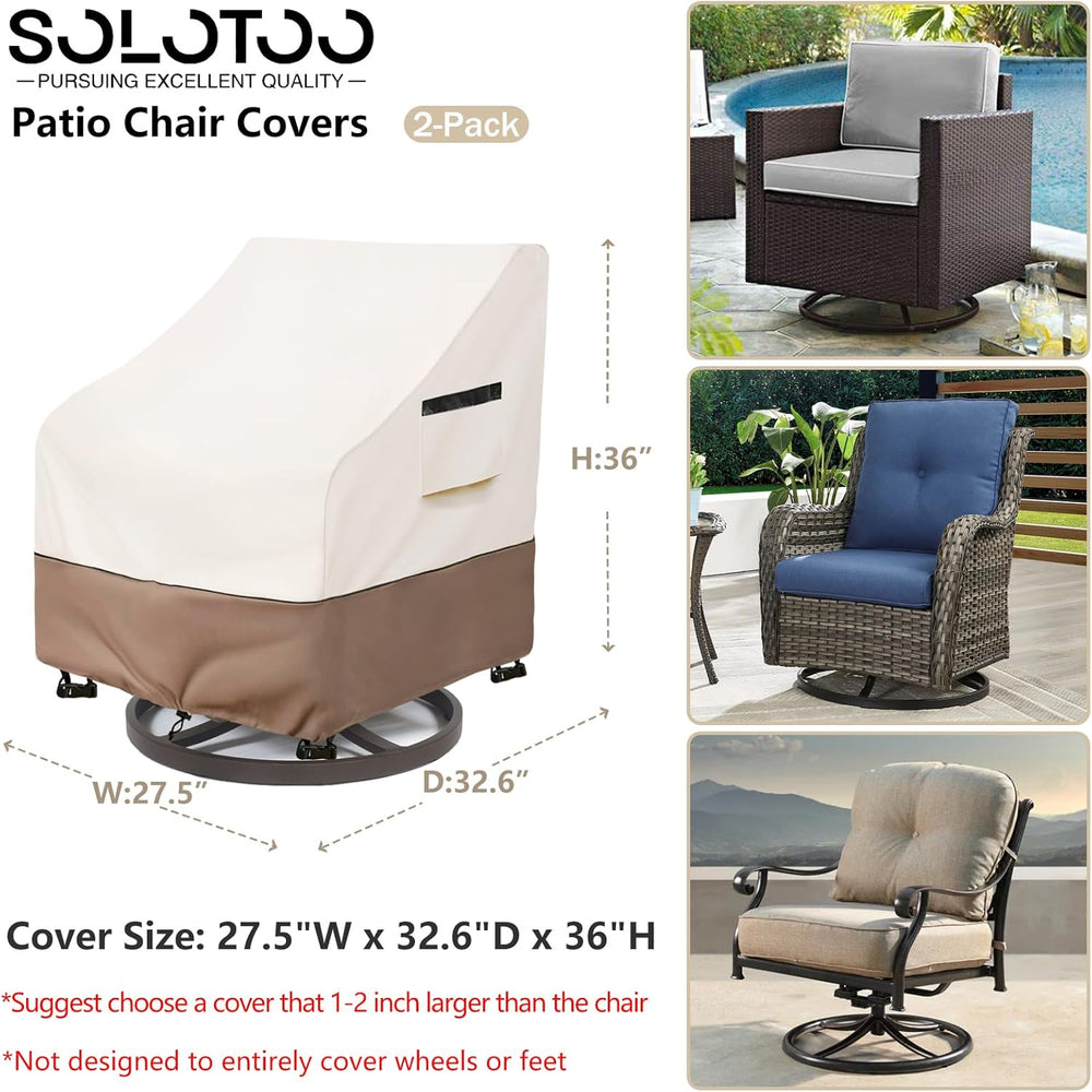 Patio Chair Covers Waterproof 2 Pack, 27.5" W x 32.6" D x 36" H
