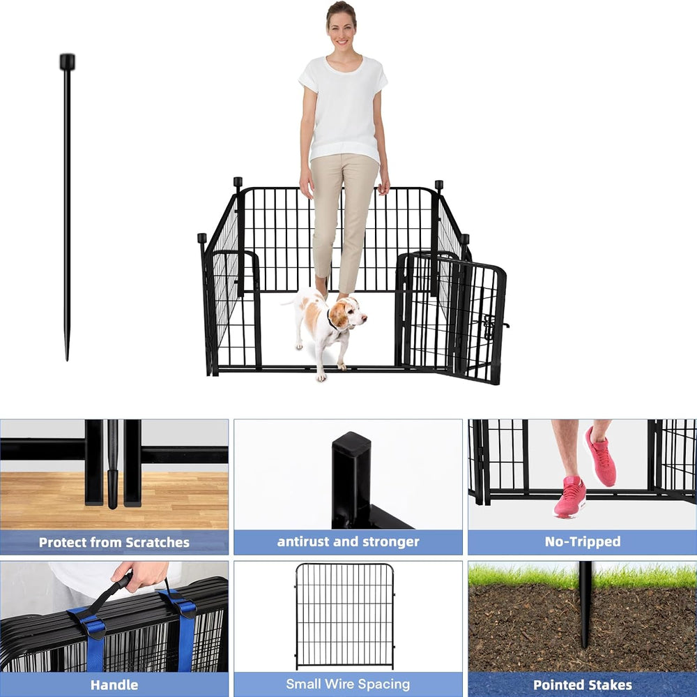 ADAVIN 24in Garden Fence, 4 Panels Dog Fence Outdoor for Yard, 9.8 Ft | Heavy...