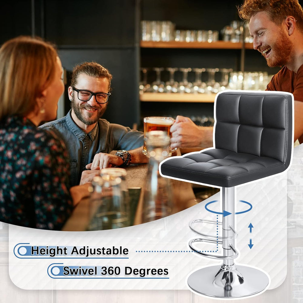 Homall Bar Stools Modern PU Leather Adjustable Swivel Barstools, Armless Hydr...