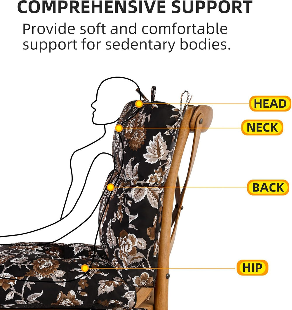 High Back Chair Cushion, 44" x 21" UV Resistant & Water-Rpellen...