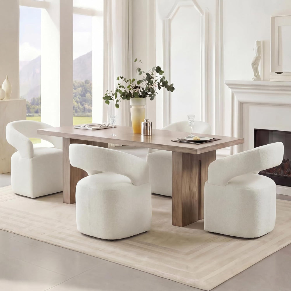KISLOT Upholstered Dining Chairs Set of 4, Modern Arm Kitchen & Dining Ro...