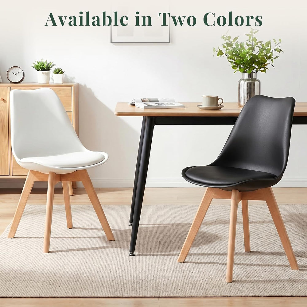 Dining Chairs Set of 8, PU Leather Padded Seat for Living Room