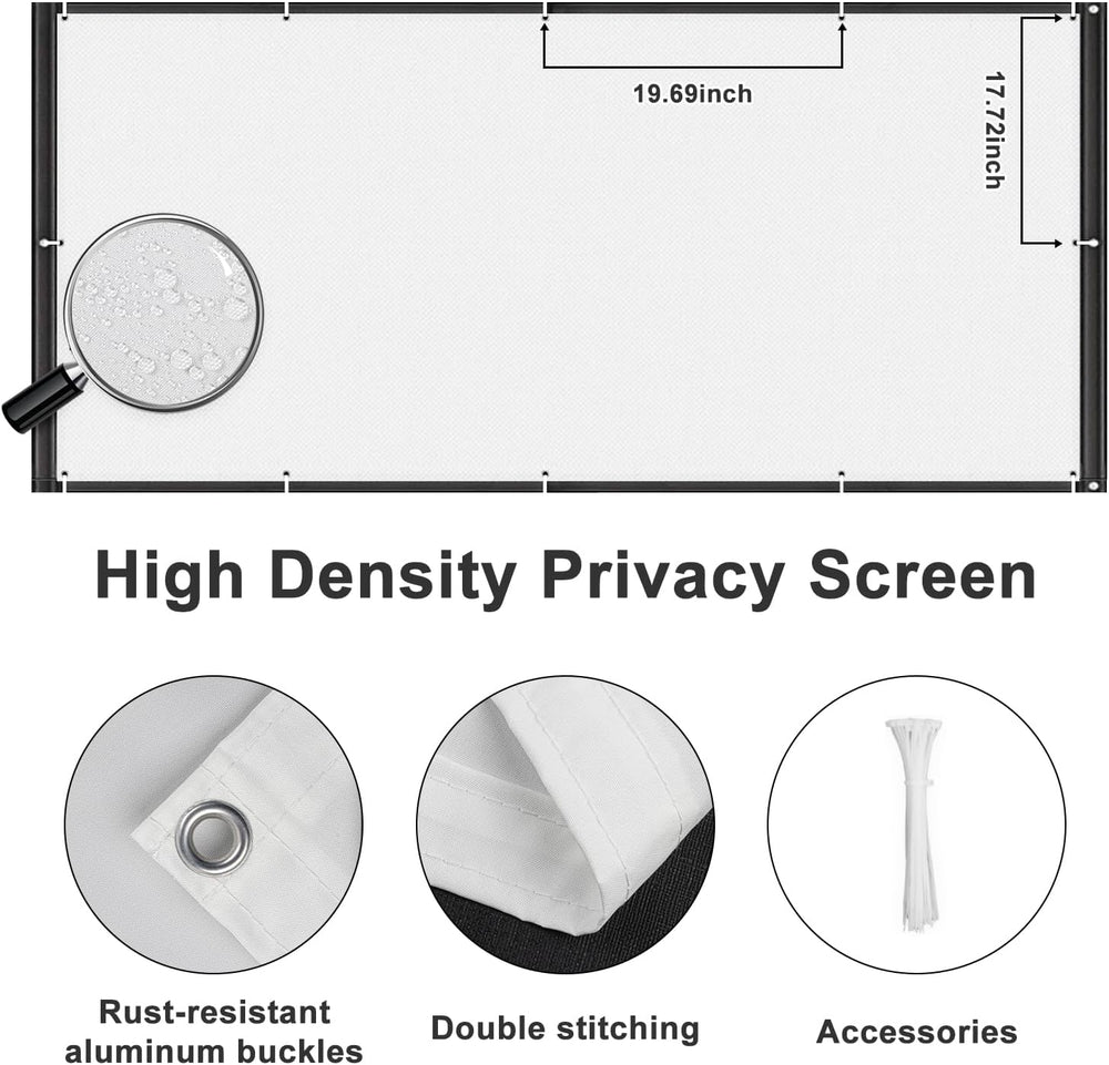SUNNY GUARD 3'x16.5' Waterproof Balcony Privacy Screen PES, Patio Fence