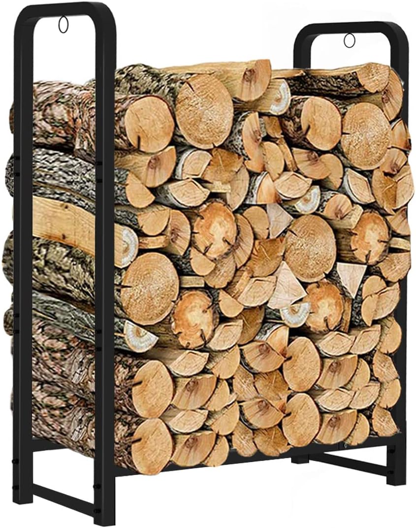 Firewood Rack Stand 2ft Heavy Duty Logs Holder for Outdoor Indoor Fireplace M...